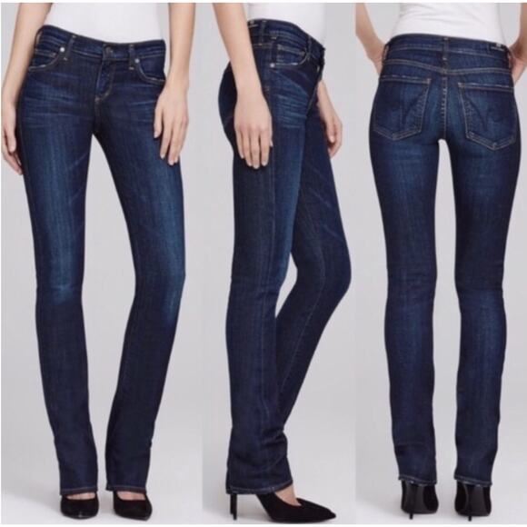 CoH Denim Jean Elson Mid Rise Straight Leg Very Dark Blue 28 /6 Capsule Everyday - Picture 1 of 10